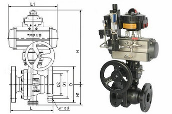 防爆氣動球閥結構圖
